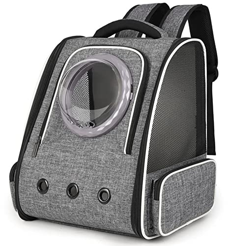 Transportín Mochila Porta Mascota Gatos Perros 10kg, Bolsa Transporte Grande Cápsula con 3 Entradas Aprobada Aerolínea para Viaje, Mochila Transportador Plegable Transpirable Malla