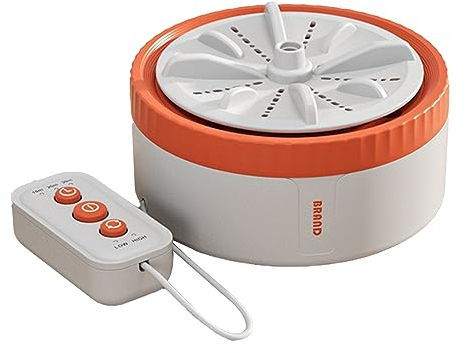 Roadoor Tragbare Waschmaschine, tragbare Mini-Geschirrspüler für Waschbecken, Turbinenwaschmaschine mit USB, Ultraschallwaschmaschine für Zuhause, Geschäft, Reisen, Studentenzimmer, Wohnmobil Orange