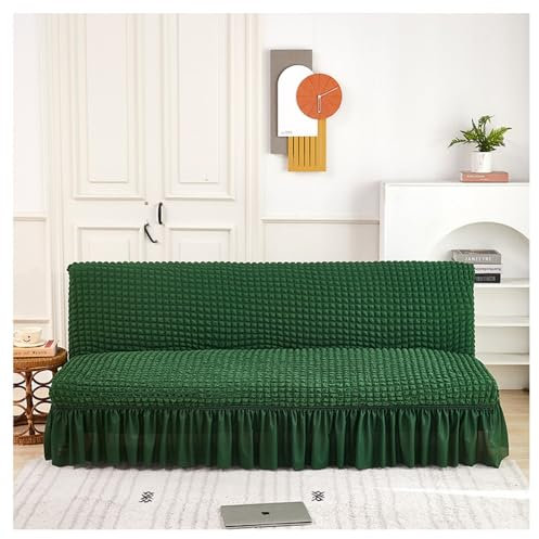 Couch Uberzug ohne armlehnen mit Rock Stretch Armlose Sofaüberwurf Sofabezug Armlose Sofabezüge 3/2 Sitzer Jacquard Futon Spandex Armless Schlafsofa-Bezüge Protector ( Color : #14 , Size : XL:190-210c