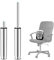 Mastery Mart Gasdruckfeder Bürostuhl Lang 300mm - 440mm, Gasdruckdämpfer Belastbar bis 450 kg, Bürostuhl Ersatzteile, TÜV, Klasse 4, Universelle Passform (Silber, Nicht für 1KEA und Topstar)