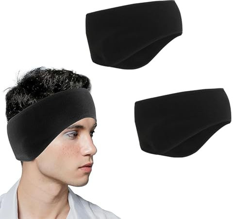 dinghaole 2 Pcs Fleece Ear Warmers Headband/Ear Muffs, Winter Hair Band, Thick Windproof Ear Warmers, Men and Women Warm Head Bands Ear Muffs for Unisex Sports Running Cycling Yoga Fitness