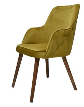 Stuhlmann Stühle - Stuhl Monaco 768 - Esszimmerstuhl, Küchenstuhl, Polsterstuhl, Wohnzimmerstuhl mit Holzbeinen (CURRYGELB)