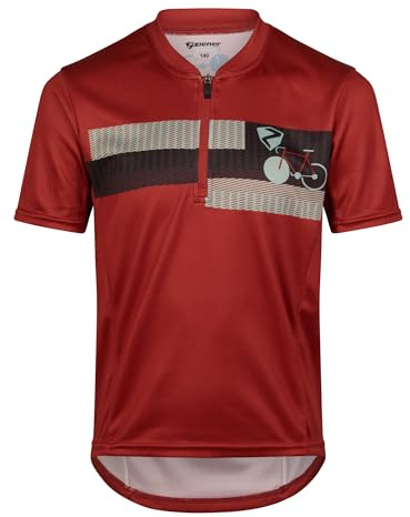 Ziener NESPI Maillot de Cyclisme/Maillot de Cyclisme pour Enfant – VTT | vélo de Route – Respirant, séchage Rapide, élastique, sans Manches, Rouge Ambre, 176