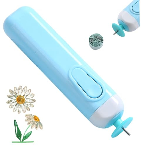 Lawnrden Pluma eléctrica de plumón, Herramientas de Quilling de Papel, Suministros de ABS ranurados eléctricos con Interruptor Sensible, automatizado para Manualidades de Papel de