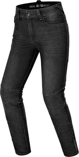SHIMA Ridge Jeans Moto Hombre Protectores GFLEXX Homologado Cordura Ajustado Textile Vaqueros Urbano Pantalón Protección de Rodilla Ventilado Elástico Ropa de Verano (Masculinos, Negro, 40/32)