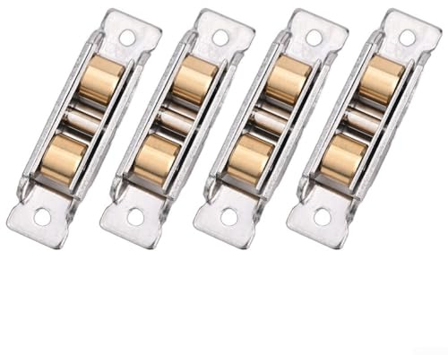 Rulli efficienti per porte scorrevoli in vetro, 4 pezzi, con struttura in acciaio inossidabile e rame (A)