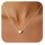 Turandoss Kedja med bokstäver halsband damer guld – 14K guldpläterade bokstäver kedja hjärta initialer, gåvor till kvinnor mamma flickvän flicka födelsedag smycken, 40 cm + 5 cm verstellbar, Mässing