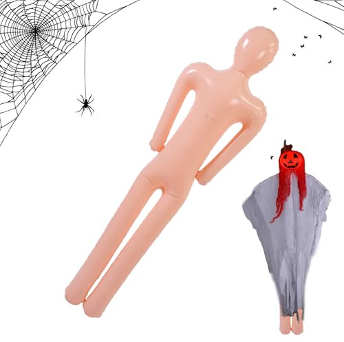 Bavokon Maniquí Inflable Cuerpo Completo - Decoración Espeluznante Halloween Cuerpo Inflable,Atrezzo Fotográfico De Modelo Espeluznante para Exposiciones Temáticas Interior Exterior Habitaciones