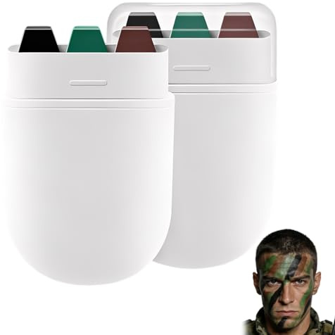 2 PièCes,Stick camouflage militaire,Grimage militaire,Kit De Peinture Faciale De Couleurs D’ArméE Et Camouflage pour Le Visage Stylo Tactique, Maquillage Bodypainting (Noir, Brun, Vert)