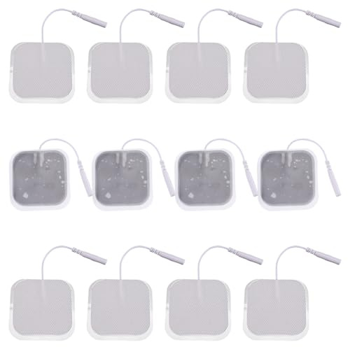 TEHAUX Parches Electrodo 5X5 CM Compresas Tela No Tejida y Fibra de Agua 20 Unidades 20 Orificios para Fisioterapia y Uso Embarazo Respaldo y Cuello