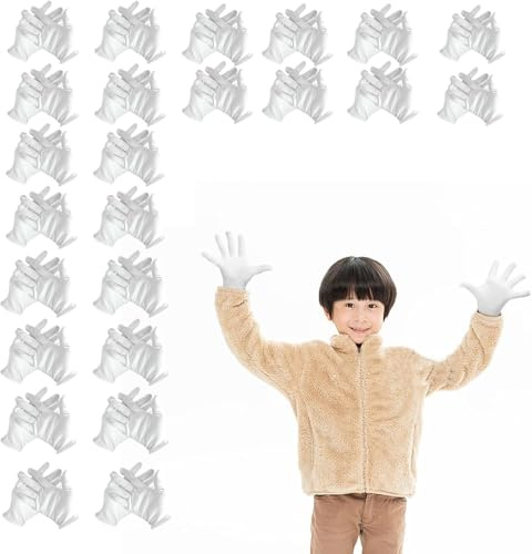 24 pares de guantes de algodón blanco - lavable dermatitis atópica manos | Guantes de tela para niños a partir de 10 años y adultos. Guantes para eczema, spa de mano y guantes de cosméticos