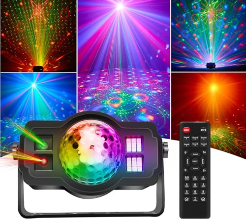 Hem discolampa med fullfärg magisk bolleffekt – 18 LED RGB-stroboskop, 9 ljudaktiverade lägen och fjärrkontroll – perfekt för små fester (upp till 16 personer)