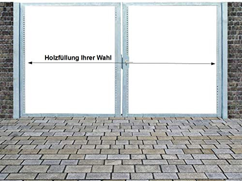 Einfahrtstor Qs Tor Holztor Gartentor Hoftor Verzinkt mit Pfosten Ohne Holzfüllung 2-flügelig 200cm x 180cm