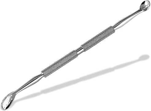 Mitesserentferner Komedonenquetscher Edelstahl in Kosmetische Profi Ausführung Pickelentferner mit 2-Seitige Ausführung in 13,8 cm
