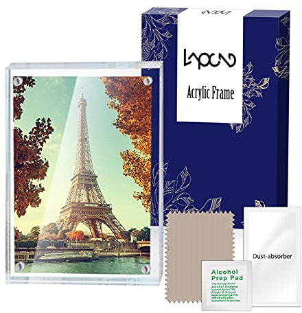 Lapeno Cadre Photo en Acrylique avec boîte Cadeau 30 mm d'épaisseur Transparent - 3.5 * 5