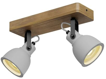 Lindby Foco Mitis (Industrial) en Marrón e.o. para Salón & Comedor (2 llamas, GU10) foco empotrado lámpara techo pared