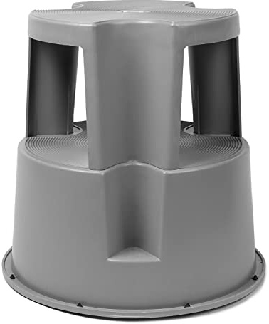 Stey Tillbehör - rullpall, två steg på 21 cm, upp till 150 kg, halksäker, automatisk hjulblockering, specialkontor, apotek, stormarknad, hus. (grå färg)