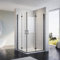 Sonni 80x90 cm Eckeinstieg Duschkabine Schwarzes Dusche Falttür 180º Duschwand Duschabtrennung Nano 6mm Glas Faltdusche Höhe 195 cm Drehfalttür