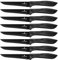 G.a HOMEFAVOR Juego de Cuchillos para Carne de 8 piezas Cuchillos para Carne de Acero Inoxidable Dentado con Cuchillas Afiladas, Negro, Diseñados Ergonómicamente