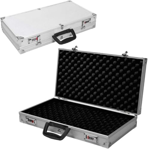 GOPLUS Funda para Arma de ABS con 2 Cerraduras de Combinación | Maletín para Pistola, Caja de Almacenamiento Segura y Resistente, Funda para Arma, Plata