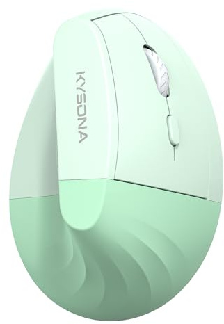 KYSONA EM18 Souris Ergonomique sans Fil 2.4G, Souris Optique Verticale Bluetooth, Silencieuse, Réglage DPI Cinq Vitesses, Prévention Syndrome de la Souris, Compatible avec Ordinateur, PC, Mac, Vert