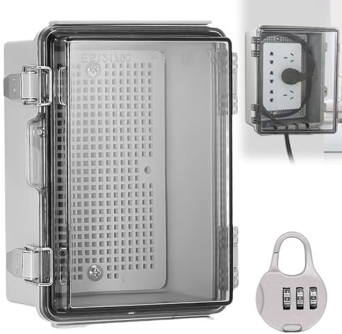 Kopplingsdosa vattentät IP66: Ytmonterad distributionslåda, ABS elektriska anslutningsboxar, utomhusfördelningsdosa, transparent kopplingsskåp utomhus med väggmonteringstillbehör och lås, 220 x 170 x