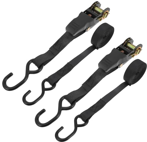 Vaguelly 2 Juegos Cintas de Sujeción de Equipaje de Correas de Fijación para Carga de Ajustables y Resistentes para Automóviles y Motocicletas Color Negro