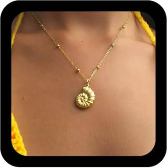 Cybche Collier Pendentif Conque Vintage Collier Conque En Spirale Collier Ras De Cou En Coquillage Doré Colliers Pendentifs En Coquillage D'océan Bijoux Minimaux En Coquillage Pour Femmes