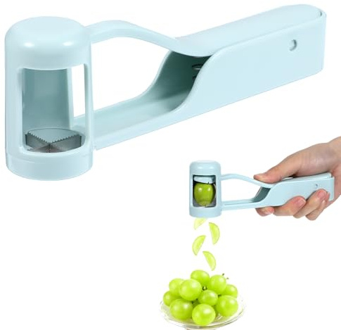 Druvskärare för småbarn, druvskivare fruktskärare för småbarn baby, fjärdedelsskärare för frukt och grönsaker, druvor i rostfritt stål, för att skära tomater, druvor och jordgubbar