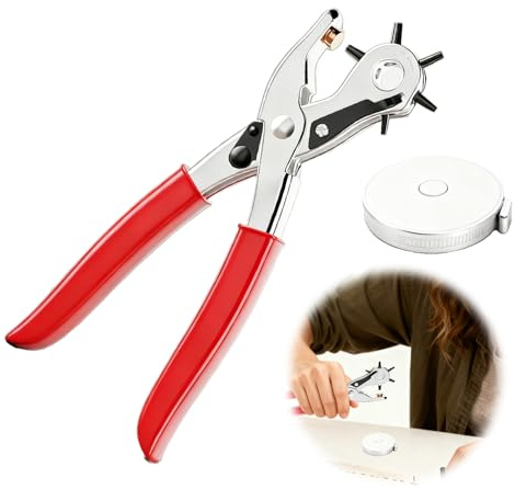 Pince Trou Ceinture Cuir 6 Trous, Perforatrice Rond, Trouilloteuse, Poinconneuse, Perce Trou Ceinture, Poincon, Idéale pour Chaussures Ceintures Colliers pour Chiens Cartes Bracelets de Montre