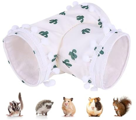 Hamsterrör och Tunlar 3-Vägs Vikbar Husdjurstillbehör | Kaninrör och Mussleksaker för Tamråttor För Igelkott Möss Gerbil Iller Inomhus Habitat Utforskning Lek och Klättring