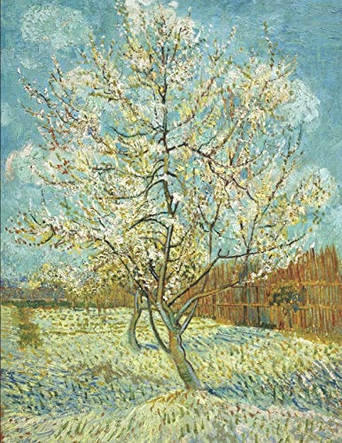 Pink Peach Tree Black Paper Notebook: Vincent van Gogh | Beautiful Floral Blank Lined Composition Notebook for Taking Notes | Use with Colored ... Journal to Write in (Black Paper Notebooks)