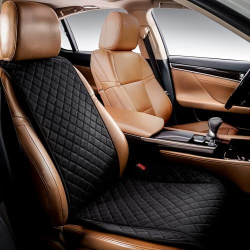 IVICY Faux Suede Front Car Seat Cover, Seat Protector, 1 Unit, Black
