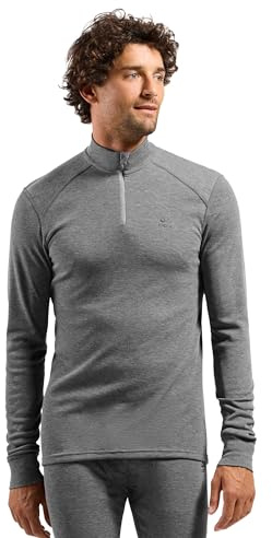 Odlo Ropa interior térmica para hombre Active Warm I Camiseta térmica de manga larga I Ropa interior térmica para esquiar Camiseta térmica de manga larga con cuello y media cremallera I Hombre