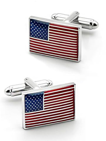 US flag cufflinks enamel wedding business men's cufflinks Silver plating long lasting