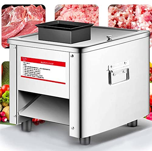JIADUOFU Cortadora De Carne Eléctrica Comercial, 850w Cortafiambre De Acero Inoxidable, 330 Lbs/h, Cortadora/máquina Trituradora/cortadora De Cubitos, para Carne, Queso, Salami,2.5mm
