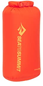 Sea to Summit - Lightweight Dry Bag M 8L- wasserdichte Aufbewahrung - Rollverschluss - Recycling-Gewebe - Befestigung & D-Ring - Wandern & Paddelsport - 19.9 x 16.5 x 39cm - Spicy Orange- 67g