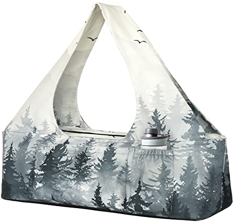 Yogamatten-Tasche – Große Yoga-Tasche mit Yogamatten-Gurt, Reißverschluss und Taschen – Yoga-Taschen und Träger für alle Ihre Sachen – Cloud Forest Yogamatten-Taschen für Frauen, passend für die