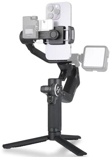 FeiyuTech SCORP-Mini P 3-Achsen-Handheld-Gimbal für Smartphones (Schwarz) | Professionelle Videostabilisierung | 520 g Tragkraft | 2200 mAh 11 Stunden Akkulaufzeit | 360° Schwenkbereich