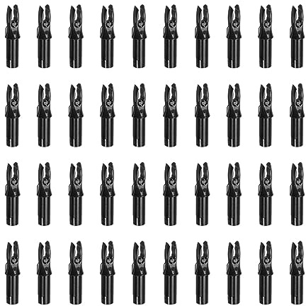 PATIKIL Archery Arrow Nocks 6.2mm 0.244, 40 Pack Insert Arrow Nock Replacement for Shooting, Black