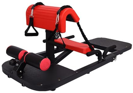 Tdfersasdw Máquina para Sentadillas Profundas Sissy, Equipo de Fitness para Flexiones y Abdominales con cojín Ajustable, ejercitador de Prensa de piernas para Gimnasio en casa,Negro