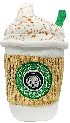 Limtula Coffee Cup Shape Dogs Toy Squeak Toy For Small & Dogs Plushie With Sound Latte Chew Toy Animal Theme