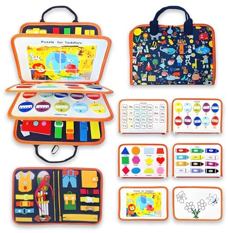 Vlecexs Montessori Pannello Sensoriale Coperte 91 Giocattoli Apprendimento Sensoriale Bambini Ragazzi Ragazze 1 2 3 4 Anni Educazione Giocattoli Turistici Numeri Lettere Forma Dipinto