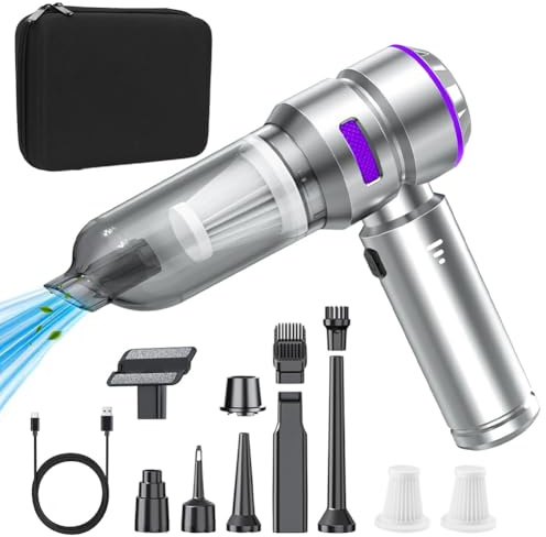Leopacat 16000Pa Portable Cordless Car Vacuum - 4-in-1 Handheld Vacuum Rechargeable Wet Dry Blower with Brushless Motor,Washable Filter Type-C Fast Charging for Car,Home,Office,Pet
