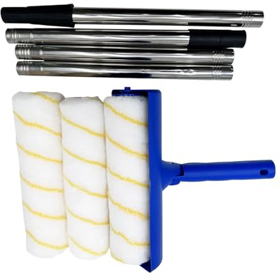 Rullo Verniciatore - Kit Verniciatura con Estensibile per Pareti Soffitti Arredamento Progetti Artistici Spazi Commerciali Miglioramento Casa | Pennello Comfort con Allungabile per Progetti d'Arte Ris