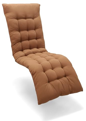 Sicignano Cuscino per Sdraio Zero Gravity 160x52 cm Marrone, Cuscino Trapuntato per Relax Esterno con Imbottitura Ergonomica, Supporto Ottimale Schiena e Collo Giardino