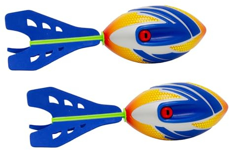 Carousel Home Pack of 2 Whistling Rocket Flying Toys | Torpedo Flying Whistle Rockets for Kids & Adults | Outdoor Rocket Throwing Toys - 30cm ~ Colour Varies
