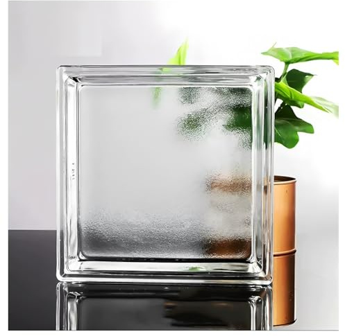 Bloque de vidrio cuadrado hueco transparente 190 x 50 mm, alta transparencia, aislamiento acústico y térmico(Clear-g)