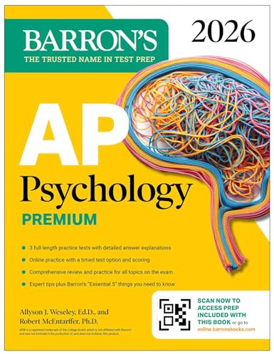 AP Psychology Premium, 2026: Prep Book with 3 Practice Tests + Comprehensive Review + Online Practice (Barron's AP Prep)