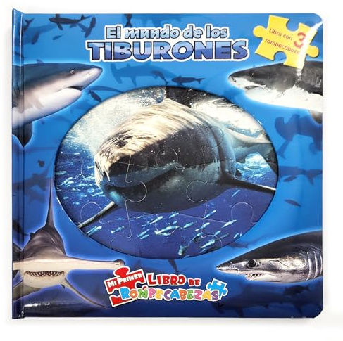 Phidal Tiburones Mi Primer Libro de Puzles - Rompecabezas para niños, libro de cartón de 10 páginas, 3 puzzles para disfrutar